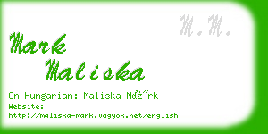 mark maliska business card